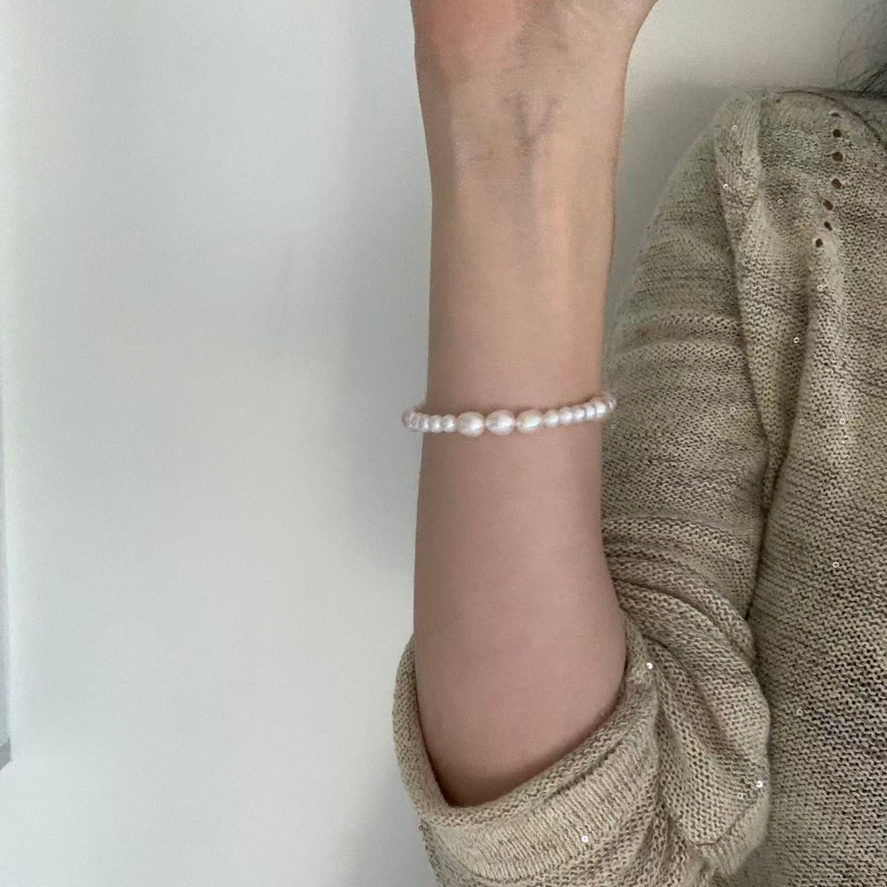 4.5-7mm Handcrafted Aurora Freshwater Pearl Bracelet