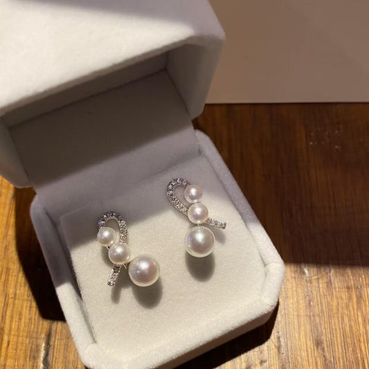 (Pre-order) Triple Aurora Freshwater Pearl Stud Earrings FES4700