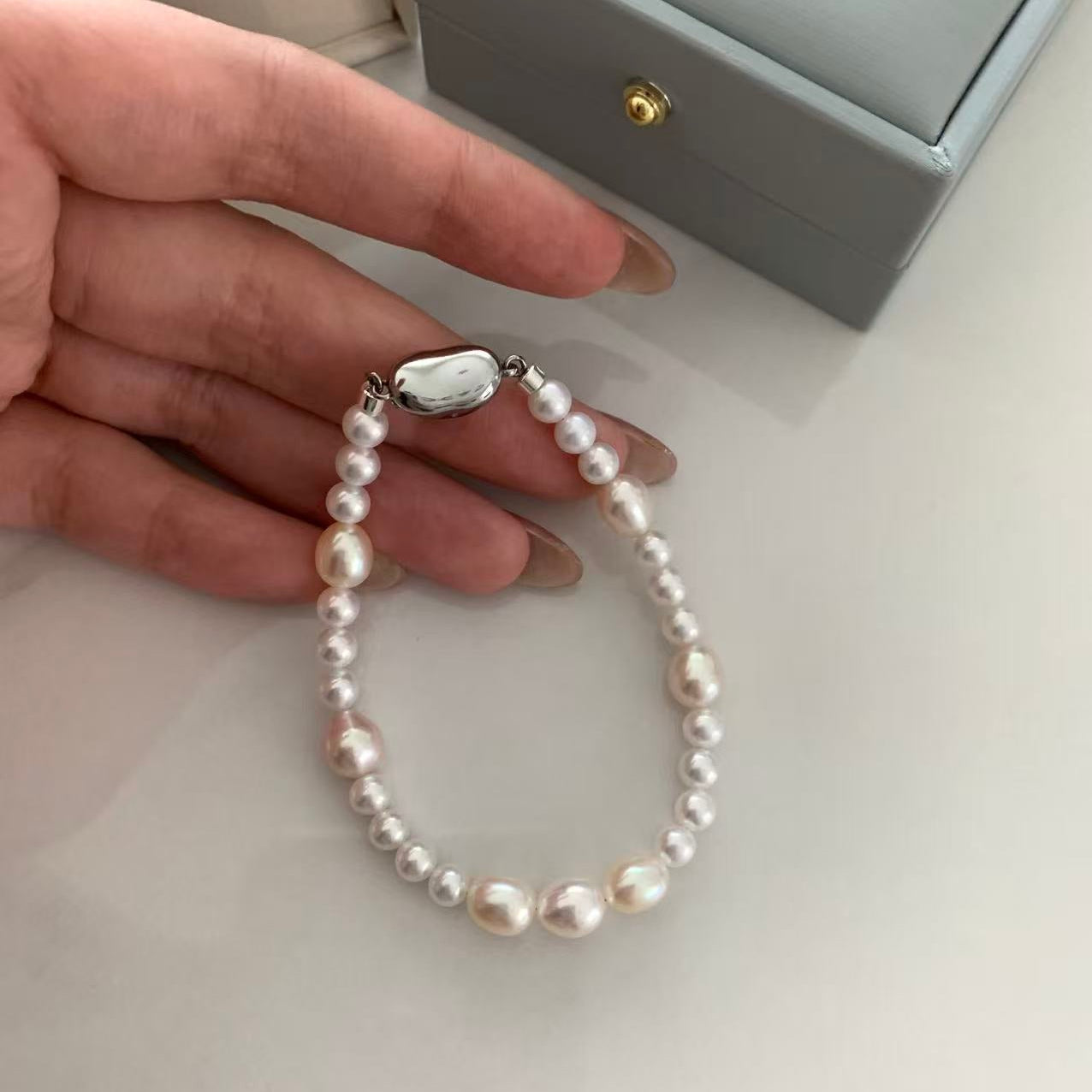 4.5-7mm Handcrafted Aurora Freshwater Pearl Bracelet