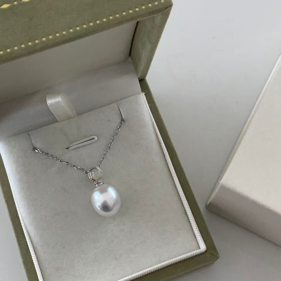 11-13mm Opal & Australian South Sea Pearl Necklace