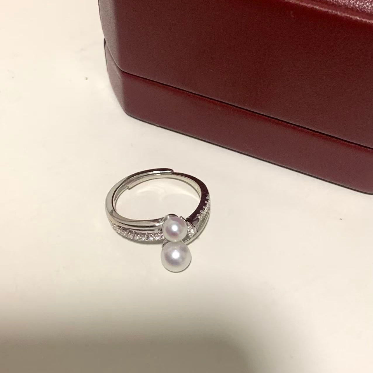 Freshwater Pearl Star Double Band Ring