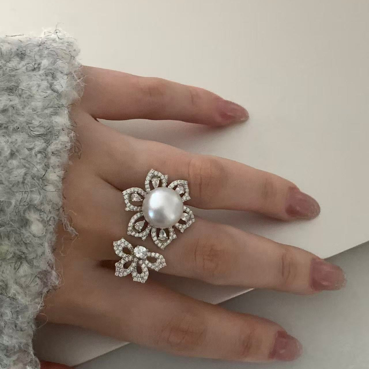 11mm Twin Blossom Australian South Sea Pearl Ring