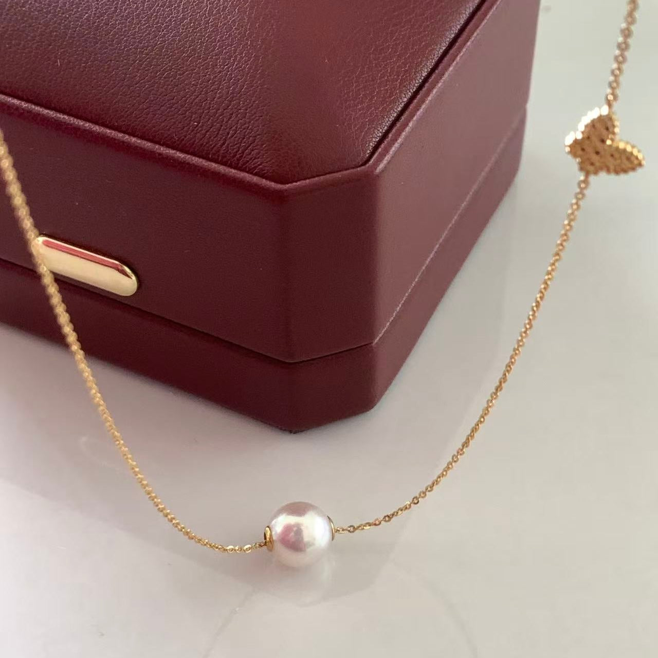 18K Gold Akoya Butterfly Rulu Pearl Necklace