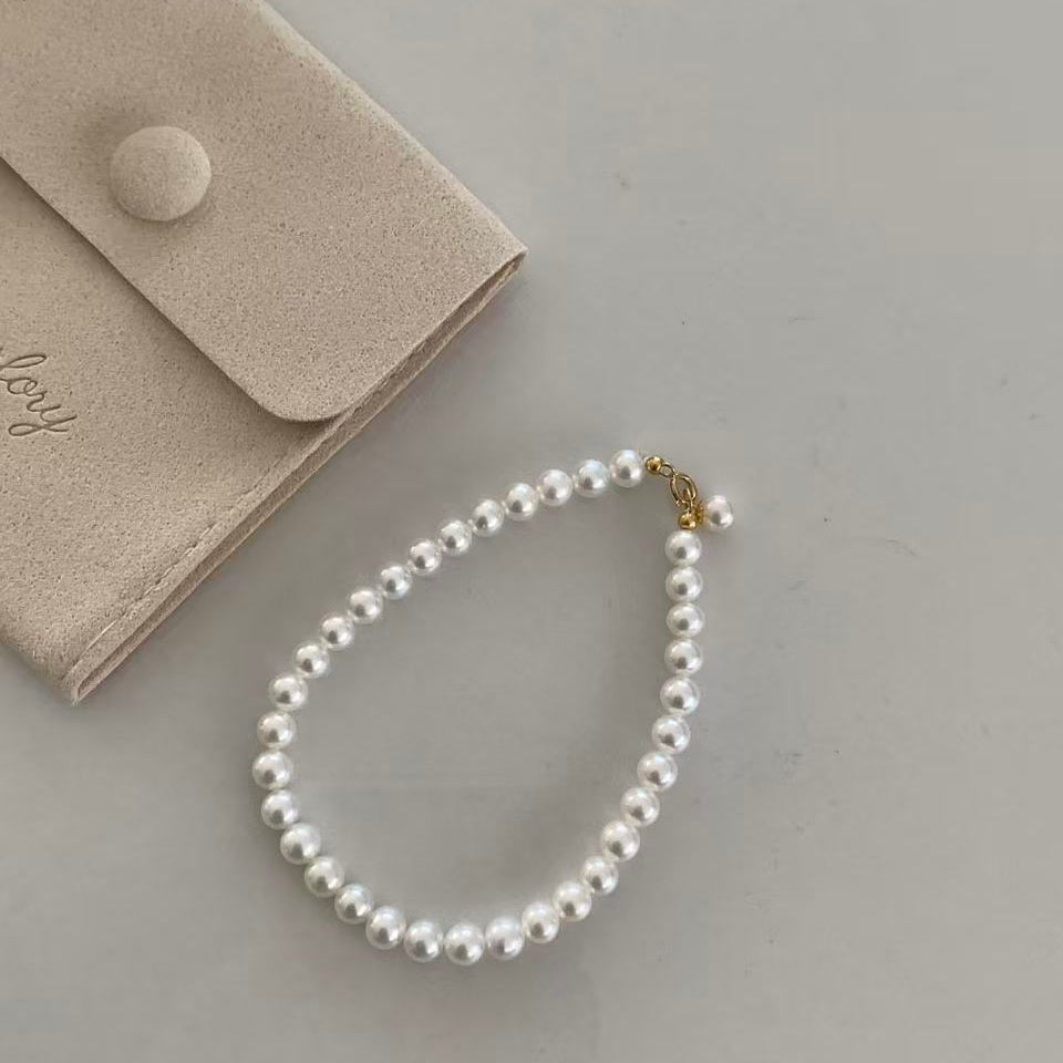 18K Gold Light Bulb Freshwater Pearl Bracelet