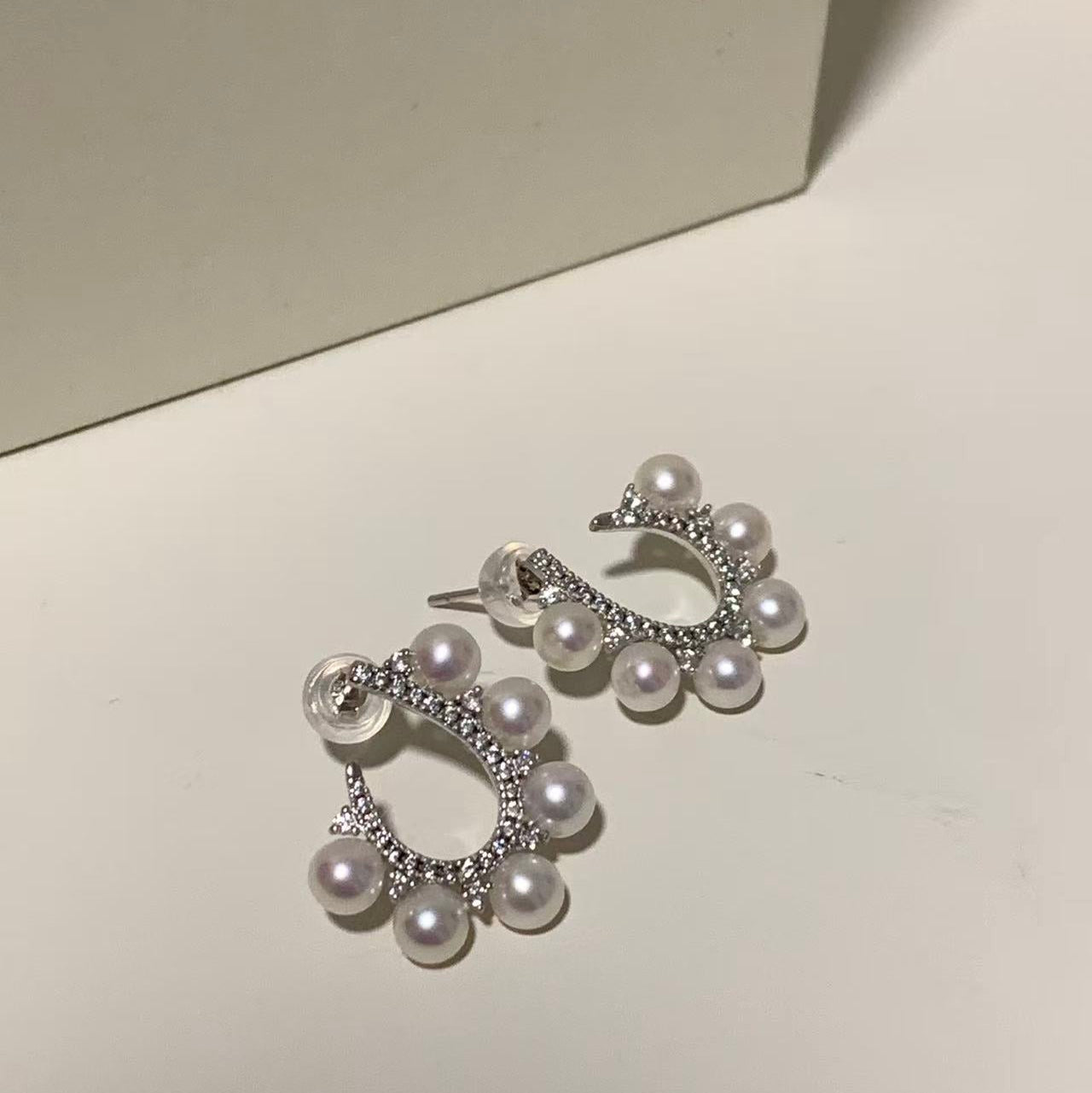 4.5-5mm Horseshoe Freshwater Pearl Earrings