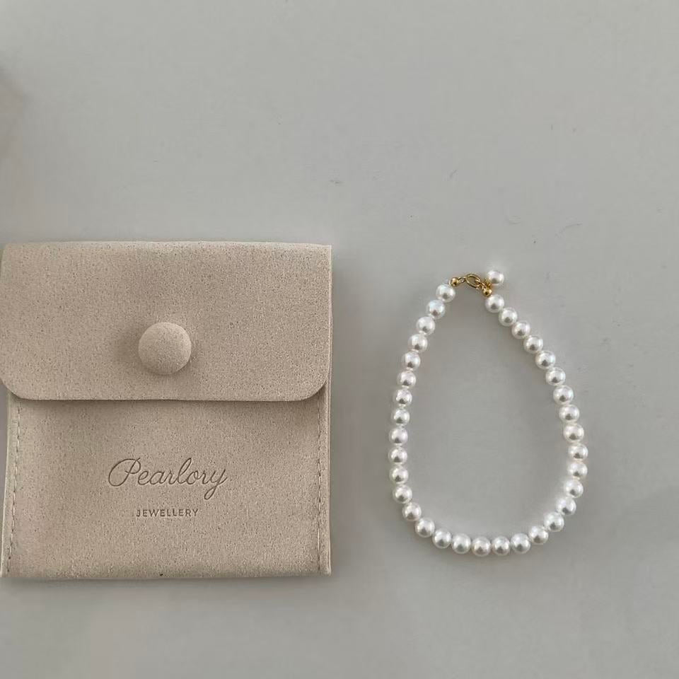 18K Gold Light Bulb Freshwater Pearl Bracelet