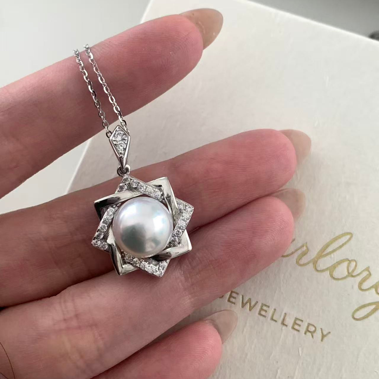 Octagonal Star South Sea Pearl Necklace