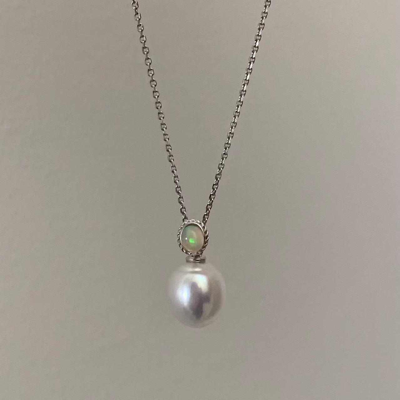 11-13mm Opal & Australian South Sea Pearl Necklace