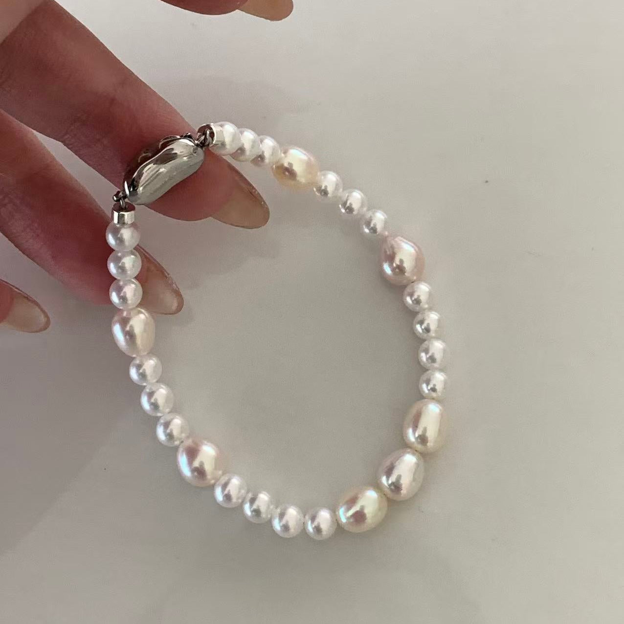 4.5-7mm Handcrafted Aurora Freshwater Pearl Bracelet
