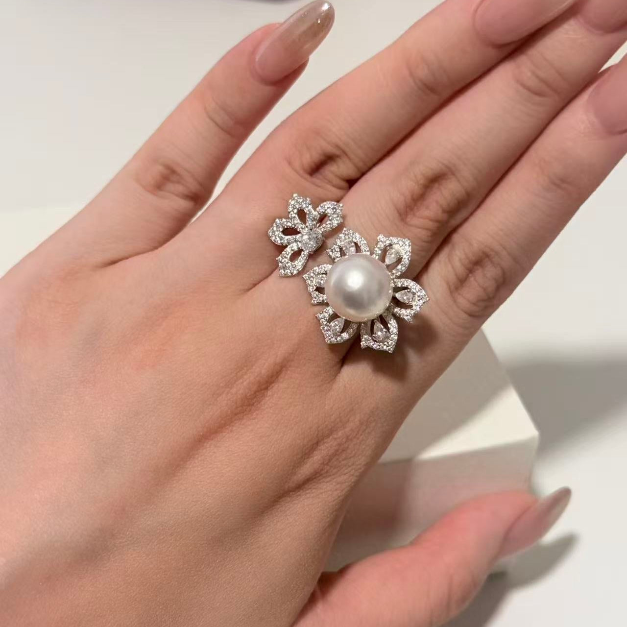 11mm Twin Blossom Australian South Sea Pearl Ring