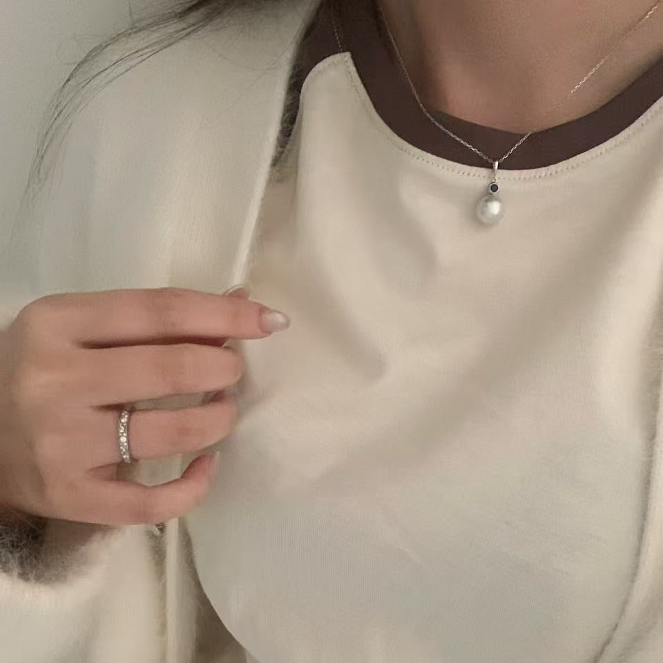 18K Gold Sapphire Australian South Sea Pearl Necklace