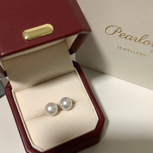 9.5mm 18K Gold Classic Australian South Sea Pearl Stud Earrings