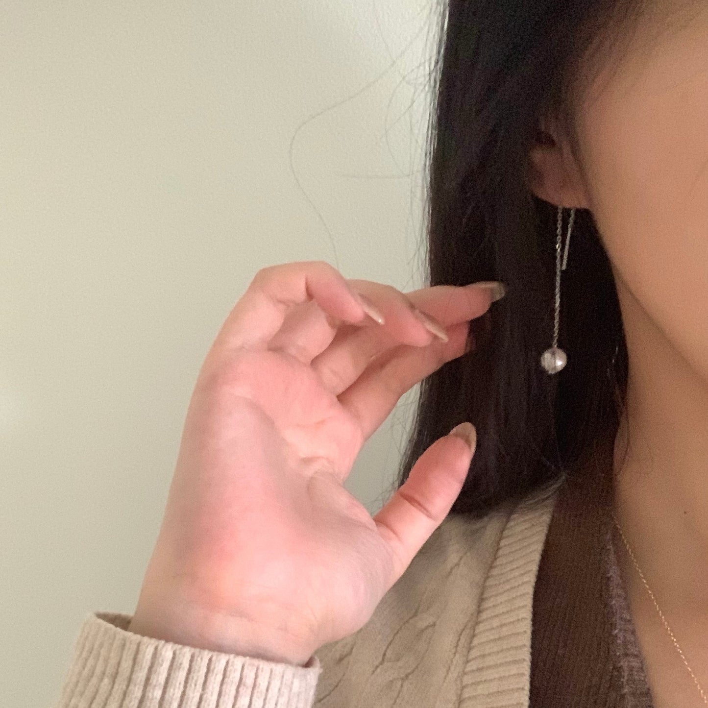 7-7.5mm Akoya Pearl Threader Earrings
