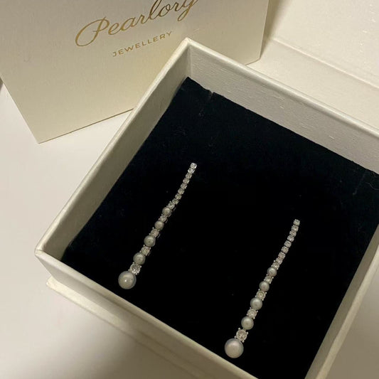 3.5-6mm Multi-pearl Tassel Earrings