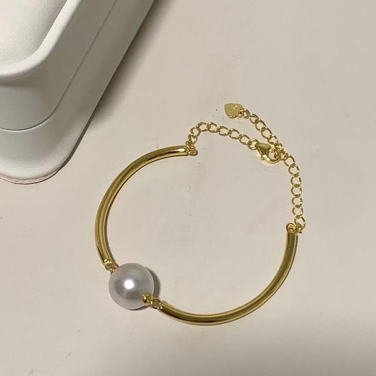 10-11mm Australian South Sea Single Pearl Bracelet - Gold