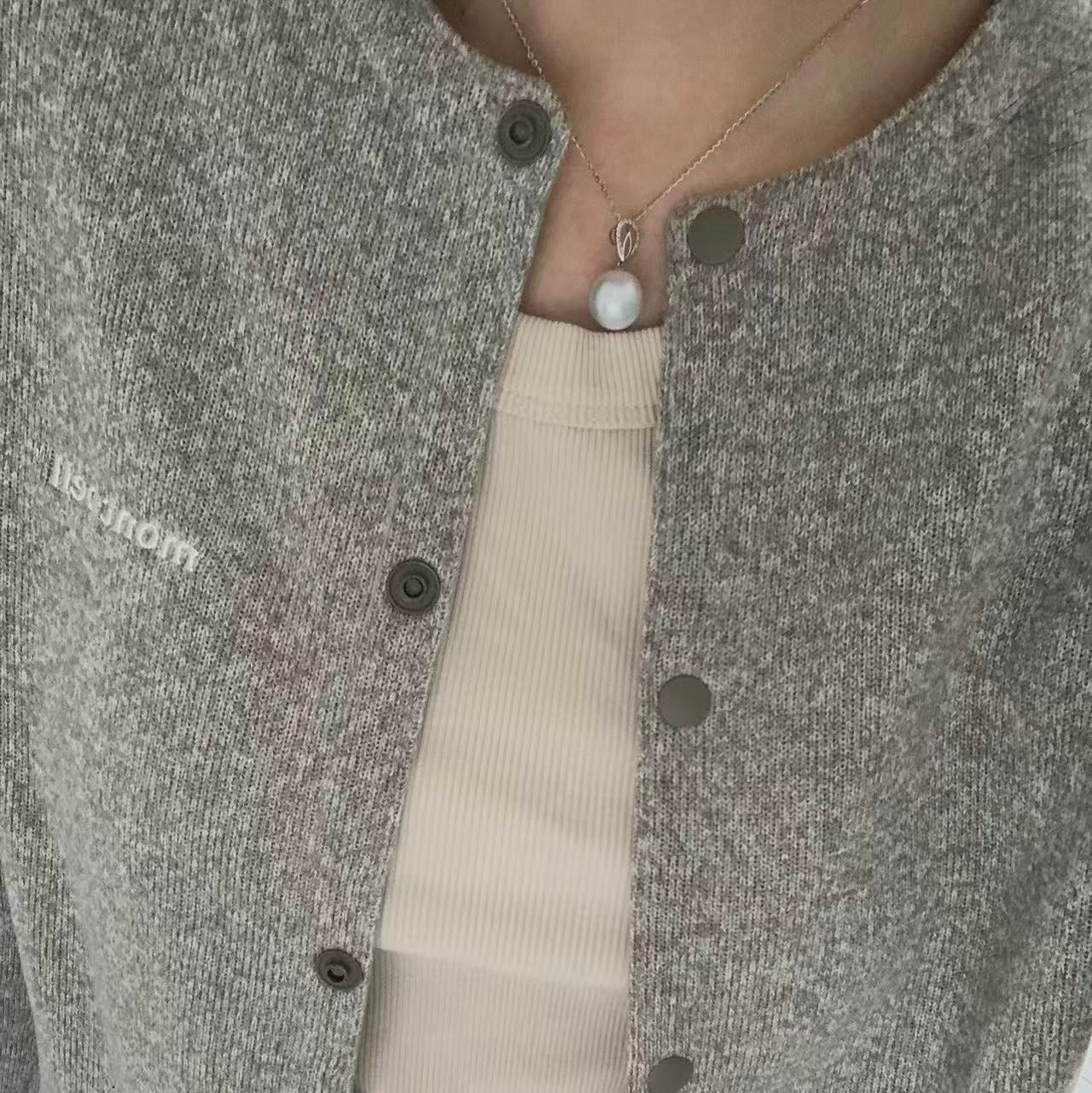 12-13mm 18K Gold Diamond Australian South Sea Necklace