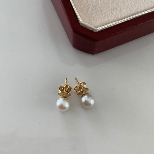 9K Gold Tiny Australian South Sea Pearl Stud Earrings