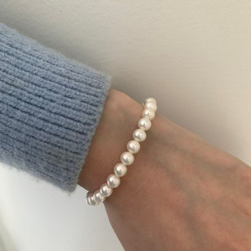 6.5mm Interlocking Circle Freshwater Pearl Bracelet