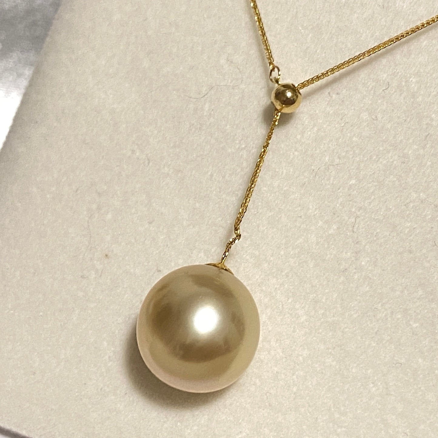 Drop-shaped South Sea Golden Pearl Necklace GND18K1112