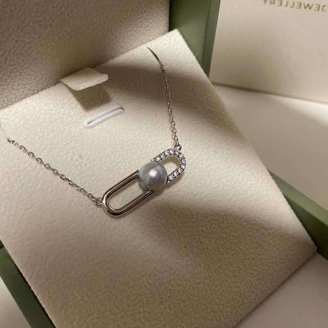 7-8mm Brooch Akoya Grey Pearl Necklace AGNS7800