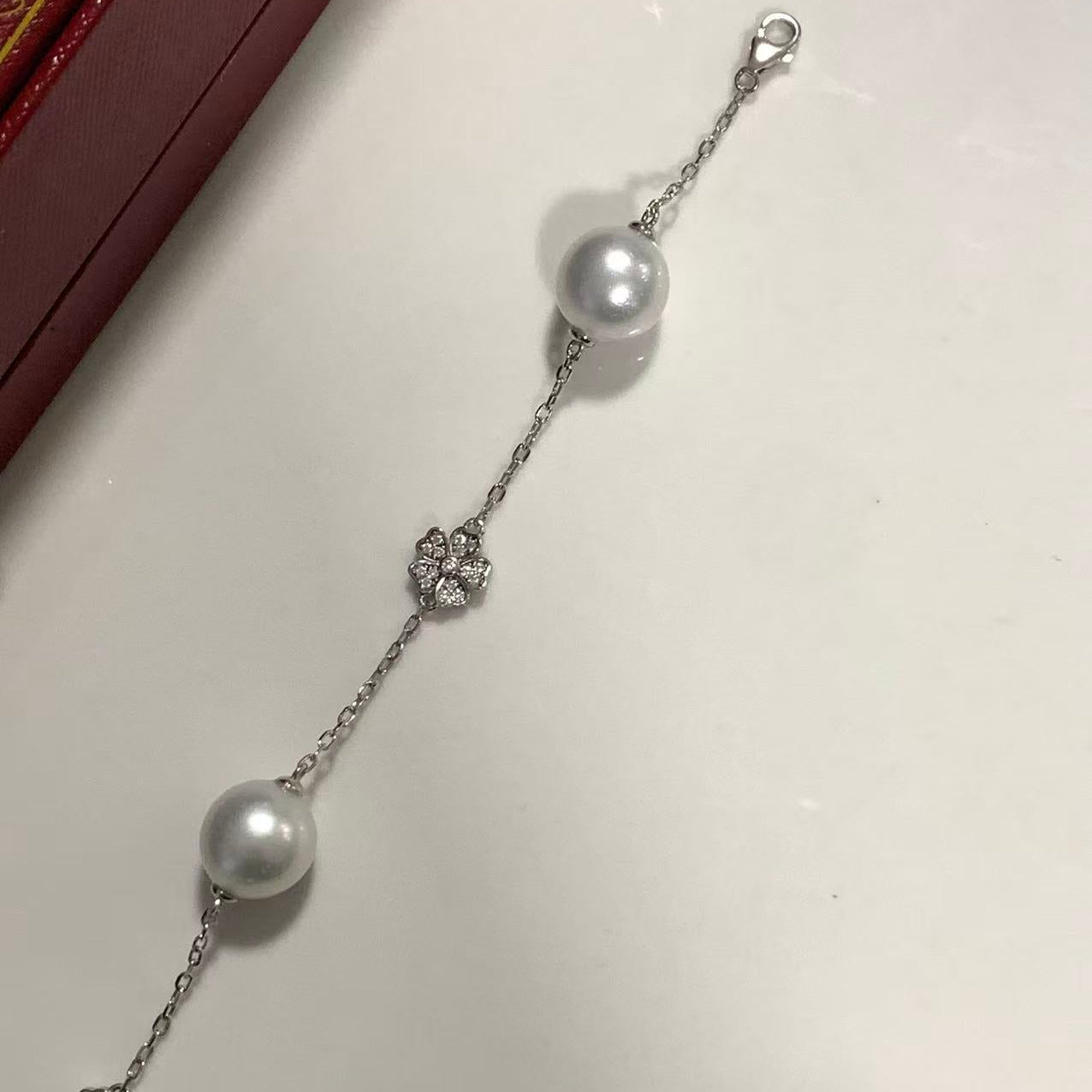 Australian South Sea Pearl Floral Three-Pearl Bracelet