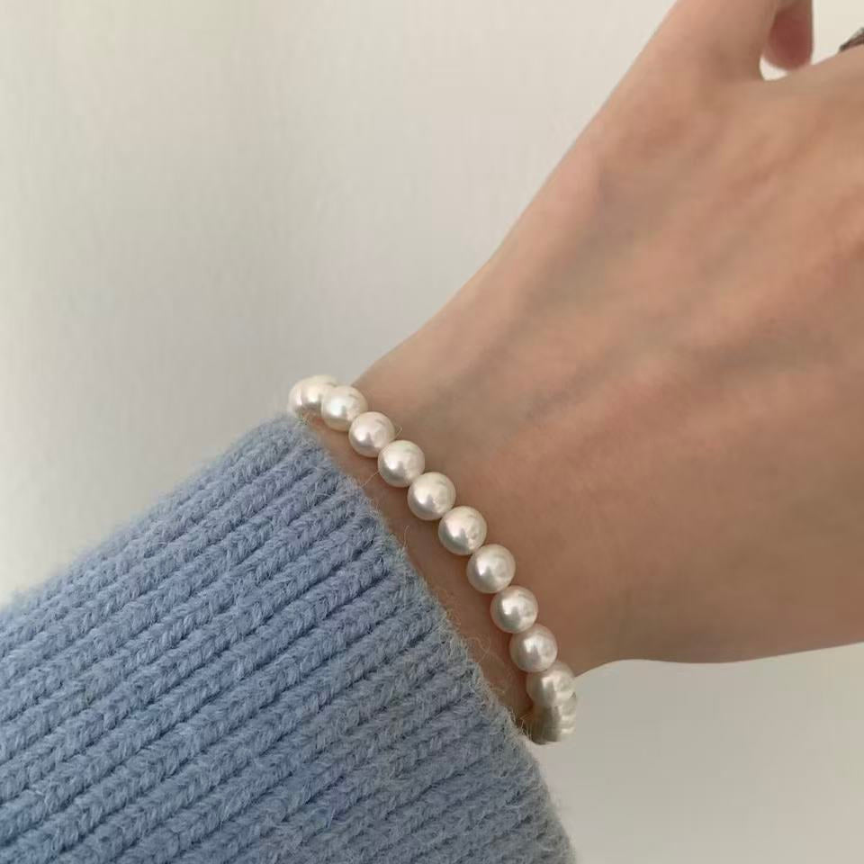 6.5mm Interlocking Circle Freshwater Pearl Bracelet