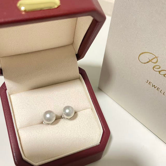 9K Gold Small Australian White Pearl Stud Earrings SE9K7800