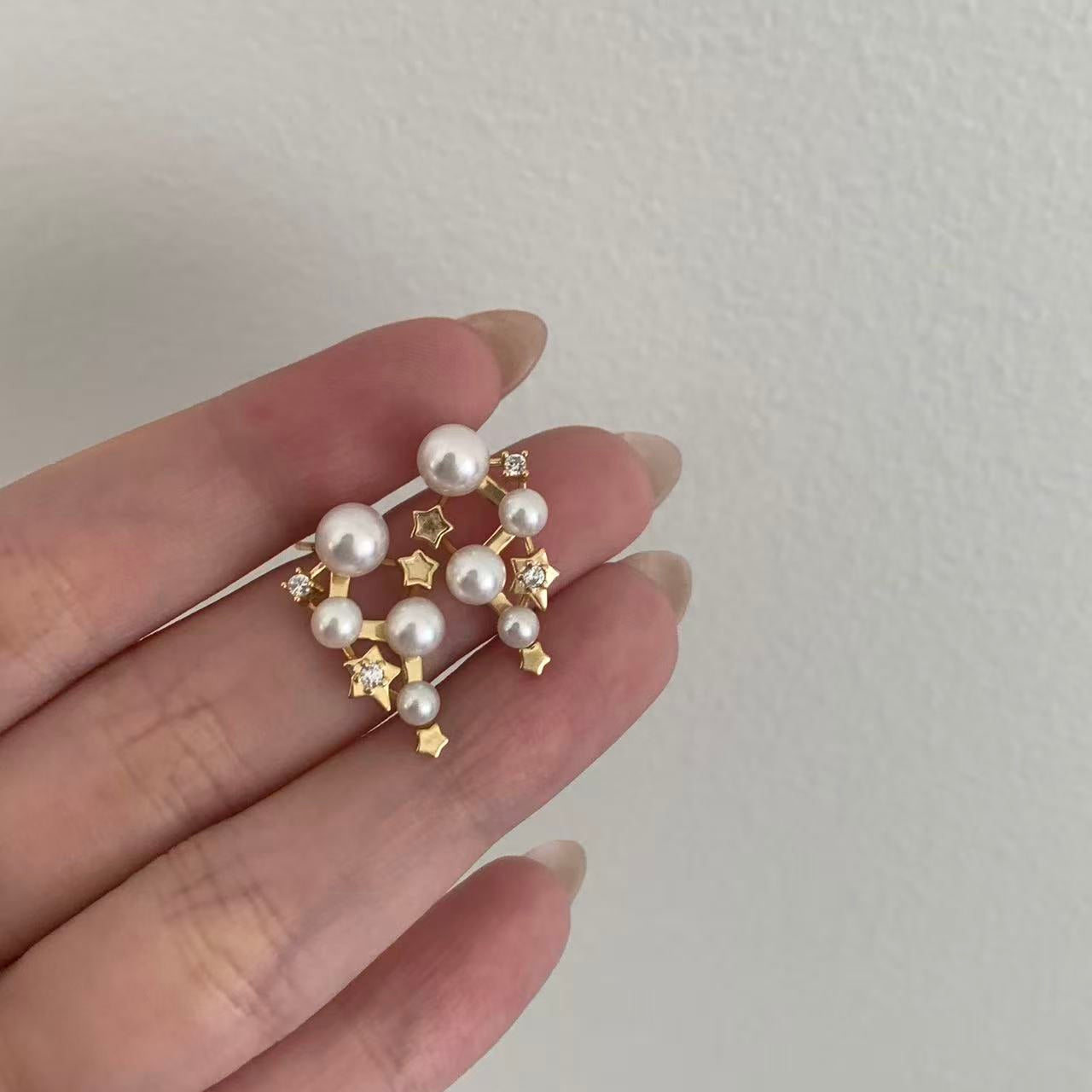 Aurora Star Freshwater Pearl Stud Earrings