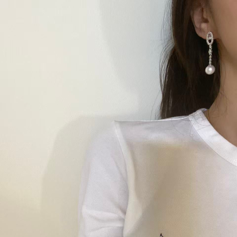 9-10mm Style A/B Freshwater Pearl Curb-Link Earrings