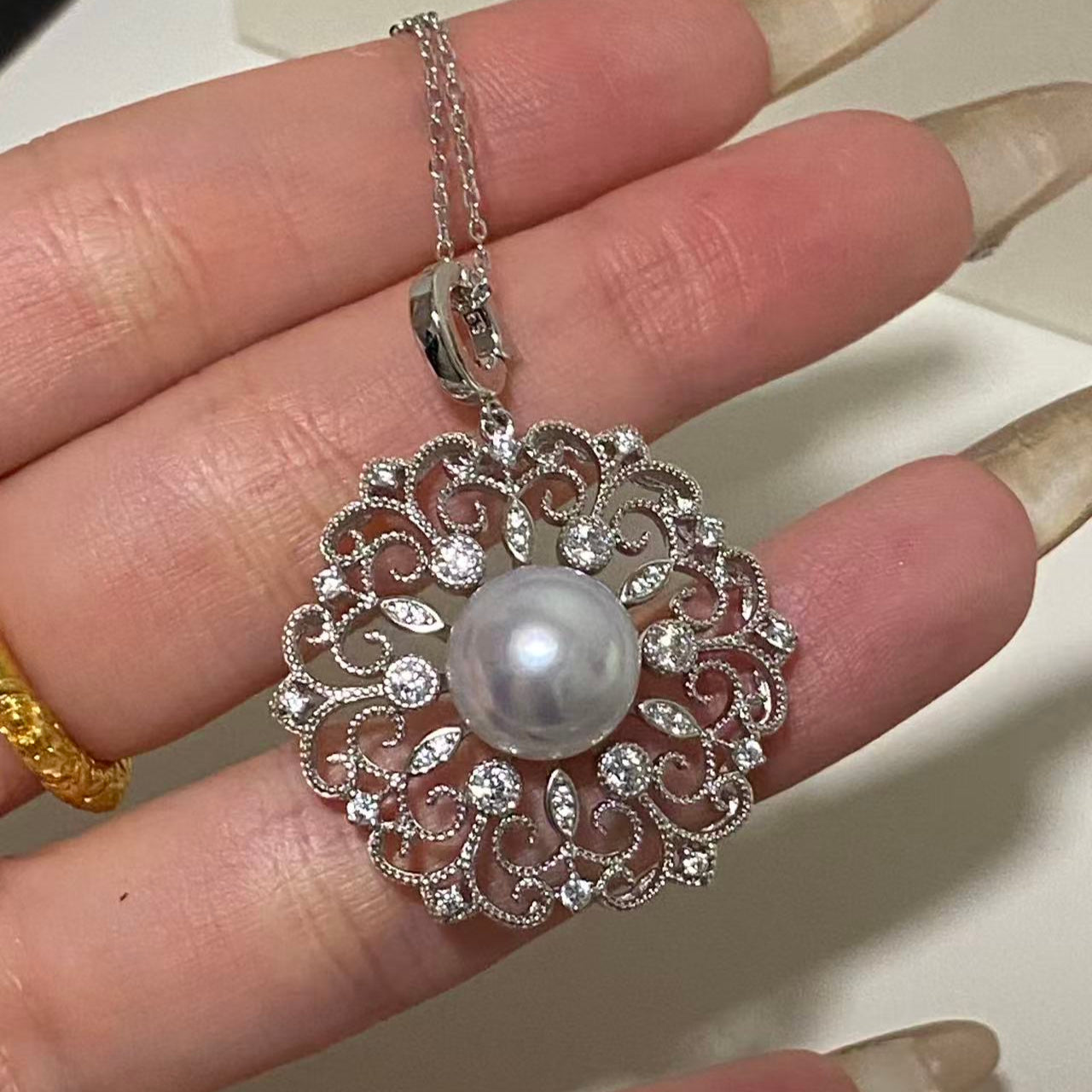 10-11mm Window Lattice Australian South Sea Pearl Necklace